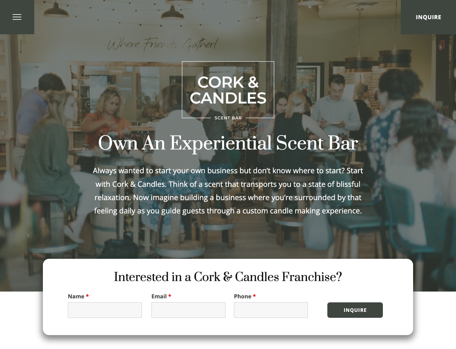 Featured image for “Welcome to the All New Cork & Candles Franchising Site”